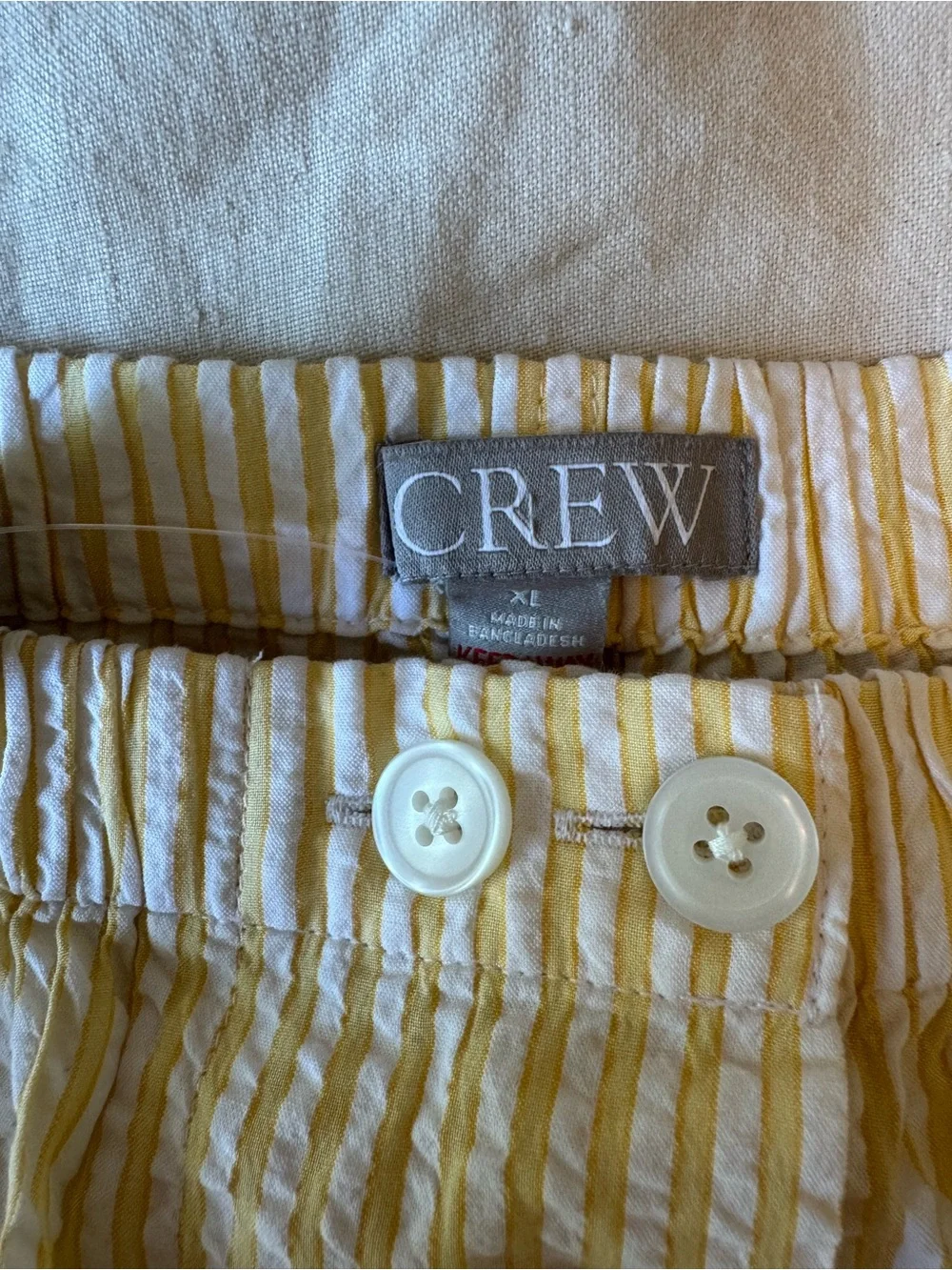J. Crew Pale Yellow Seersucker Shorts